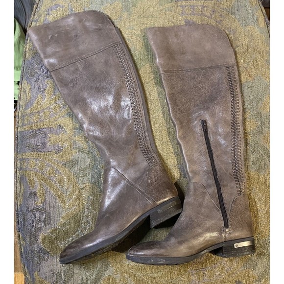 Vince Camuto Pedra Over The Knee Wide Calf Leather Zip Boots Size 7.5 - Picture 3 of 13